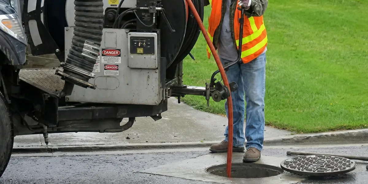 sewage clean up professionals using industrial equipment to remove contaminated wastewater in Orange, CA
